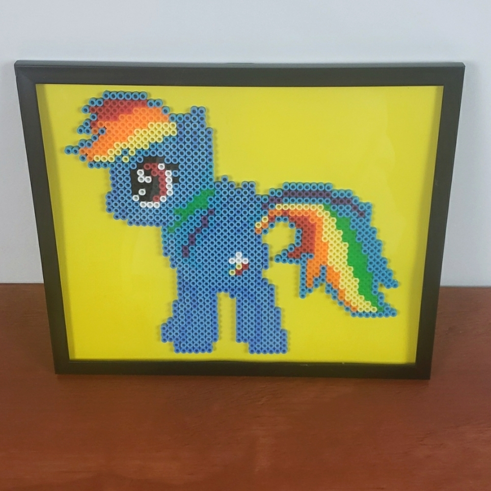 My Little Pony Rainbow Dash Framed Perler Bead Sprite